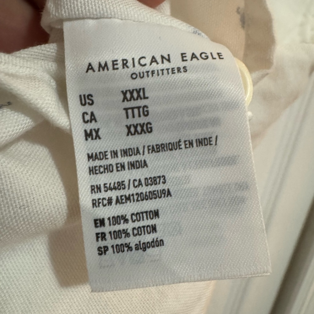 American Eagle Outfitters White Casual Button Down Shirt - Picture 4 of 4